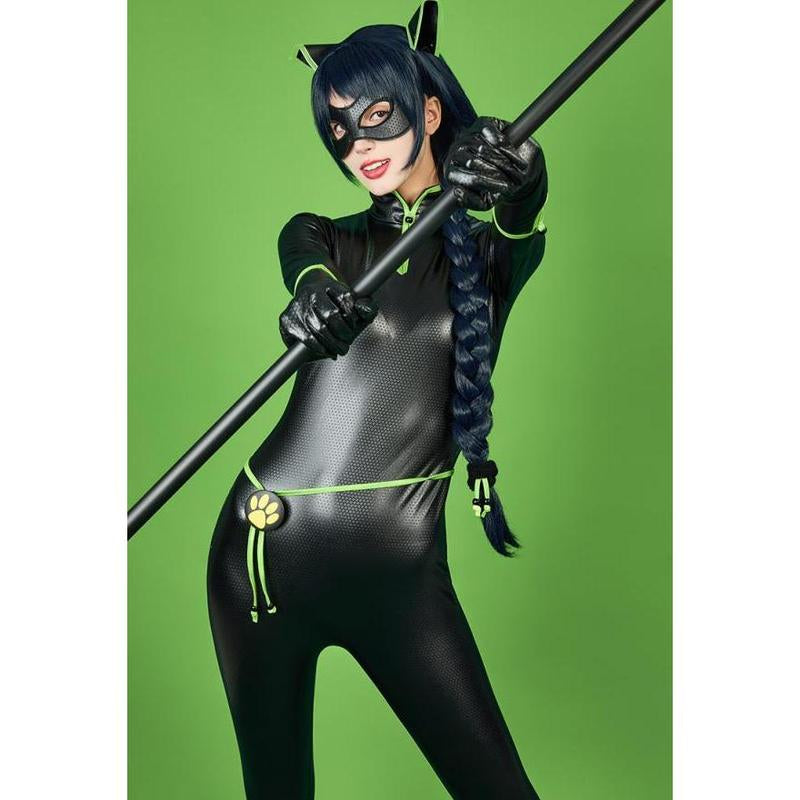 [Officially Licensed] Miraculous Ladynoir Cosplay Costume Black Elastic Jumpsuit Halloween Costume