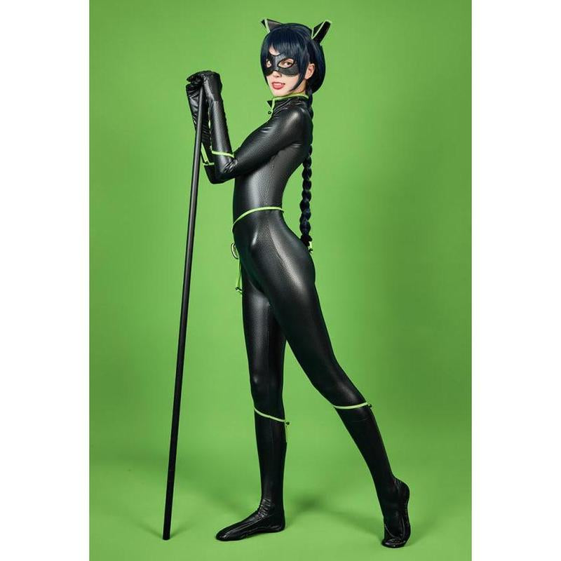 [Officially Licensed] Miraculous Ladynoir Cosplay Costume Black Elastic Jumpsuit Halloween Costume