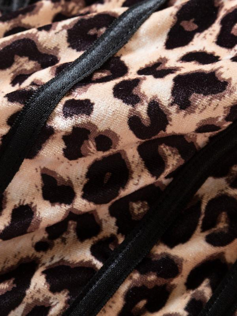 Women'S Sexy Bodycon Leopard Print Cami Top, European and American Style Lace Spliced Vest, Ideal for Outings and Layering