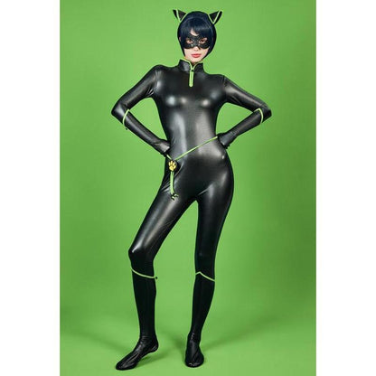 [Officially Licensed] Miraculous Ladynoir Cosplay Costume Black Elastic Jumpsuit Halloween Costume