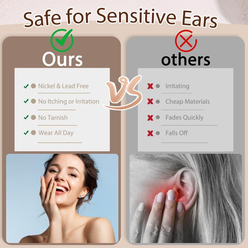 MOOSEA Martini Moissanite Earrings for Women Men, 0.2-4 Ct round D Color VVS1 Clarity Lab Created Earring 925 Sterling Silver Classic 3 Prong Moissanite Earrings Screw Back for Women Men